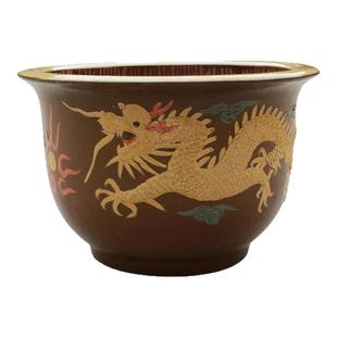 宜兴龙缸大花盆家用陶瓷花盆种铁树盆发财树花卉绿植大缸龙缸盆
