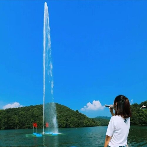 户外景区喊泉彩灯呐喊网红喷泉抖音声控喊泉观光蒸汽火车厂家直销