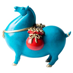 祥运马上有钱办公桌玄关铜工艺品摆件招财家居装饰品乔迁新居礼物