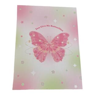 原创粉绿蝴蝶卡册四宫格a5活页拍立得相册ins追星专辑小卡收纳册