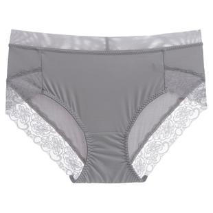 舒适胖mm牛奶丝内裤女士包臀无痕蕾丝薄款大码性感丝滑中高腰速干