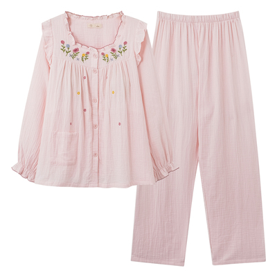 都市丽人春秋季睡衣女云朵棉