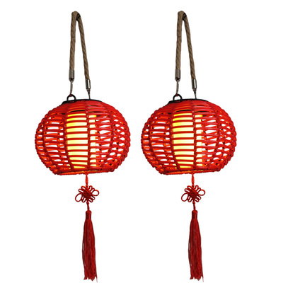 太阳能中式红灯笼户外免接线