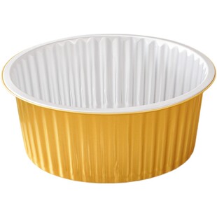 一次性打包盒商用餐饮圆形金色铝箔餐盒小龙虾外卖汤粉炖汤锡纸盒