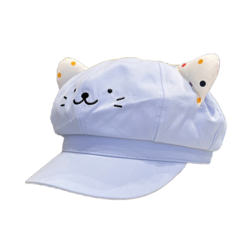 春夏可爱波点猫咪耳朵八角帽子女