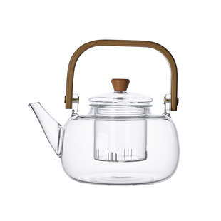 青苹果煮茶壶玻璃烧水泡茶壶电陶炉耐高温家用花茶壶提梁壶蒸茶器
