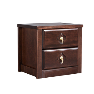 新中式乌金木实木床头柜主卧室床边柜收纳柜现代简约整装储物柜子