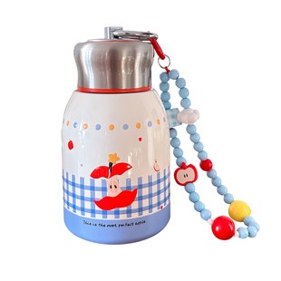 苹果保温杯手提外出咖啡杯女生高颜值学生上学小巧喝水杯子随行杯