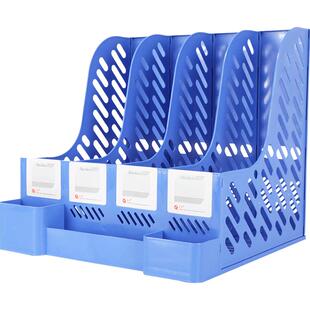 文件架桌面文件夹收纳盒文件格文件框档案文件栏筐四栏联办公用品书架文具书立资料整理放的架子置物架立式