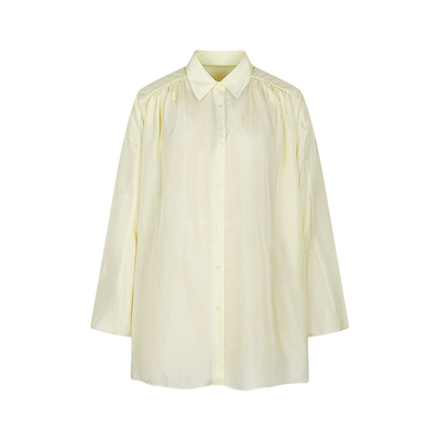 LESS休闲桑蚕真丝衬衣女直筒长袖