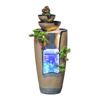 新中式招财鱼缸流水生财摆件室内外玄关电视柜循环水喷泉造景乔迁