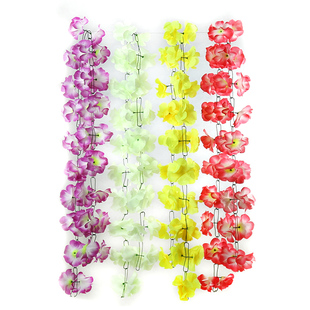 墓地花链条拉花束仿真木棉花绢花加长假花清明节祭祀扫墓墓碑装饰