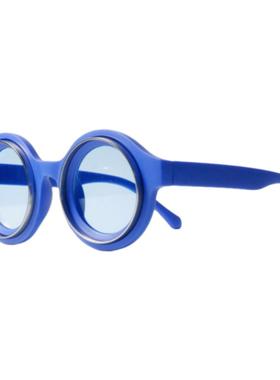 圆形UV400小众马卡龙亮色墨镜