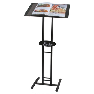 柏思顿前台菜单展示架餐厅门口菜谱架资料架立式菜单翻页架演讲台