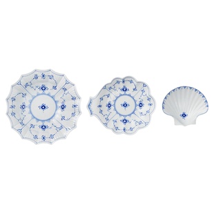 RoyalCopenhagen皇家哥本哈根平边唐草手绘餐盘子菜盘家用造型盘