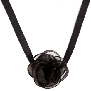 bm项链女生新款丝绒choker黑色花朵系带锁骨链颈链brandymelville