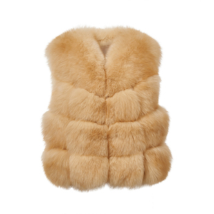 轻奢狐狸毛皮草毛毛马甲女短款2025新款背心显瘦秋冬外套整皮背毛