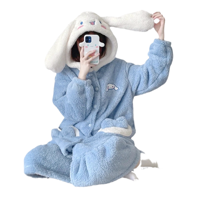 玉桂狗珊瑚绒睡袍冬季加绒加厚