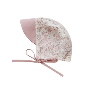 婴儿帽子春秋薄款蕾丝棉麻韩国公主女宝宝儿童防晒大帽檐遮阳帽夏