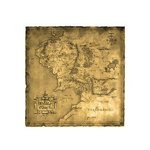 Middle Earth魔戒中土地图正方形精品装饰画可定制尺寸橙湖工作室