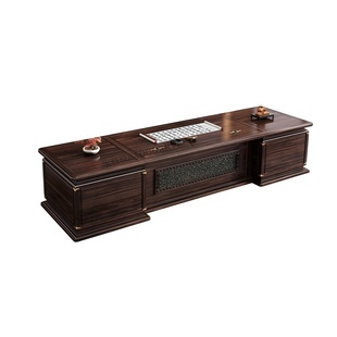 新中式实木老板桌乌金木黑檀木大班台办公桌高级轻奢办公家具组合