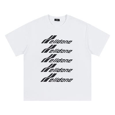 过验版WELLDONE BSHY短袖男女夏季弹幕纯棉潮牌美式宽松t恤