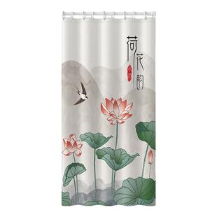 门帘隔断帘免打孔卧室房间家用空调挡风卫生间厨房遮挡布帘子中式