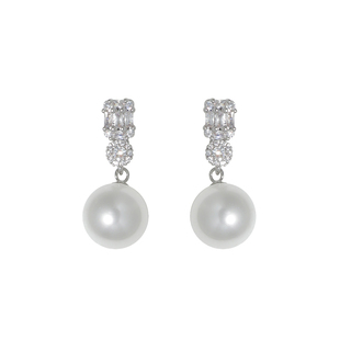 迷度冷光澳白人造珍珠耳环S925银针轻奢耳钉高级感气质百搭温柔女