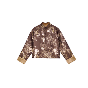 郭培成衣RSG金棕花笺新中式提花立领短上衣薄棉外套秋冬2026新年