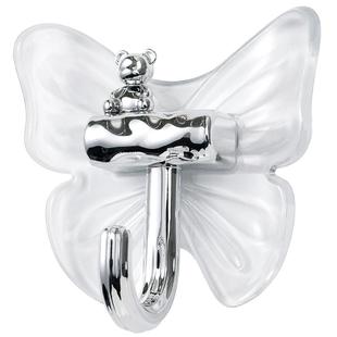 奶油风挂钩免打孔强力无痕粘钩透明轻奢可爱蝴蝶卫生间厨房浴室勾