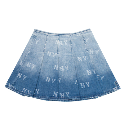 MLBNY老花A字牛仔半身裙新款