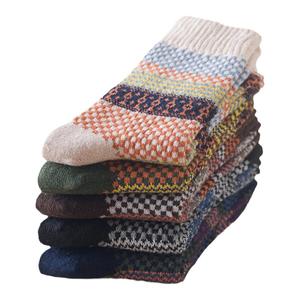 男秋冬厚袜潮流袜民族风长袜子男士加厚保暖羊毛袜复古男人袜个性