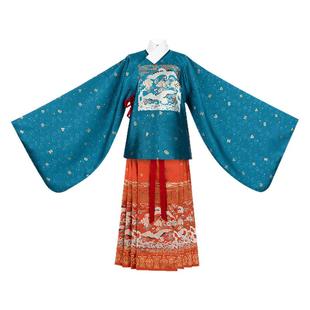 重回汉唐小亭风明制汉服女直领大襟袄订婚敬酒新中式秋冬马面裙女