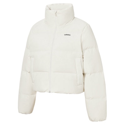 adidas阿迪达斯官方正品女士外套新款短款立领运动羽绒服JW1684