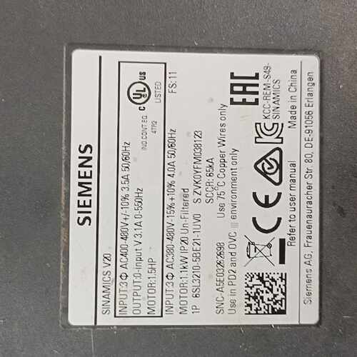 【维修议价】V20变频器1.1KW6SL32105BE211议价557