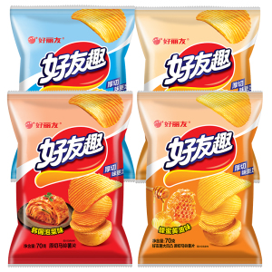 好丽友好友趣薯片泡菜味70g袋装办公儿童追剧膨化小吃休闲小零食