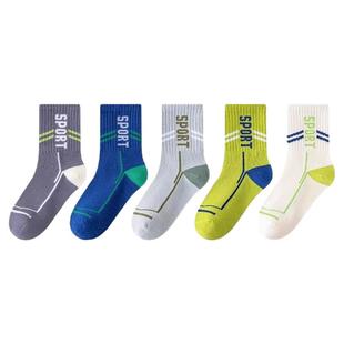 青少年袜子男学生秋冬纯棉防臭运动袜大童男孩春秋无骨儿童中筒袜