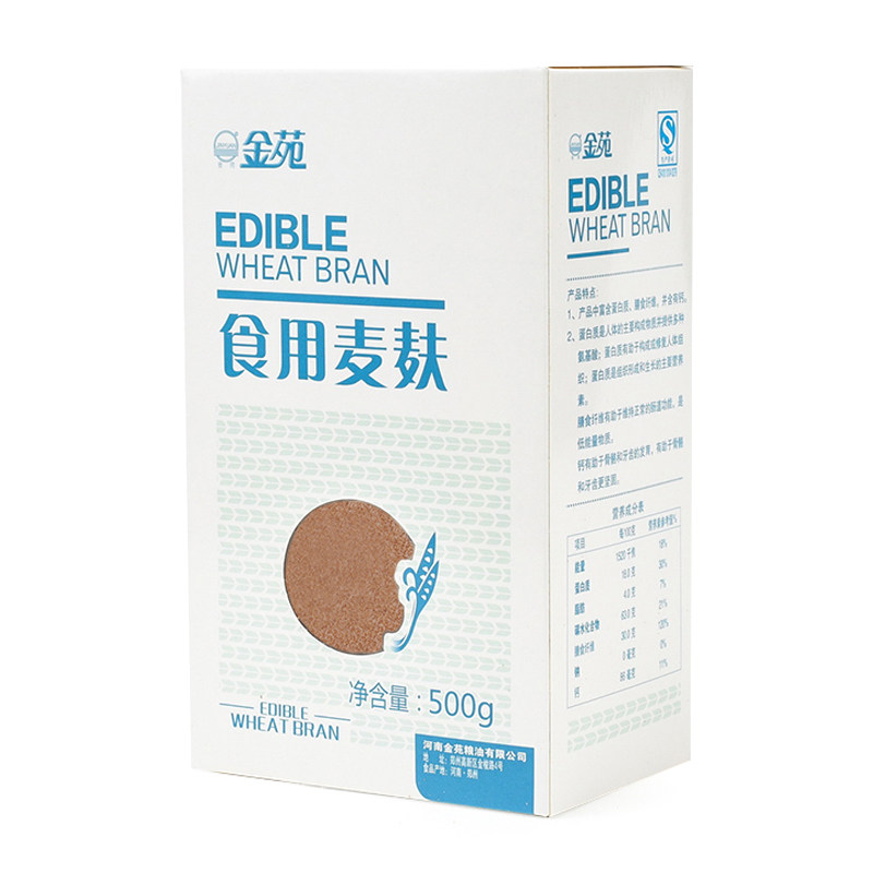 金苑食用麦麸500g盒装生麦麸粉细麸皮膳食纤维粗粮全麦馒头面包用
