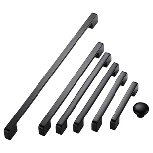 美式简约衣柜门拉手黑色铝合金橱柜鞋柜顶柜抽屉门把手单孔小手柄