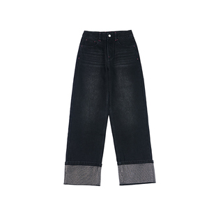 VETEMENTS复古宽松直筒女士牛仔裤新款潮阔腿裤34166009