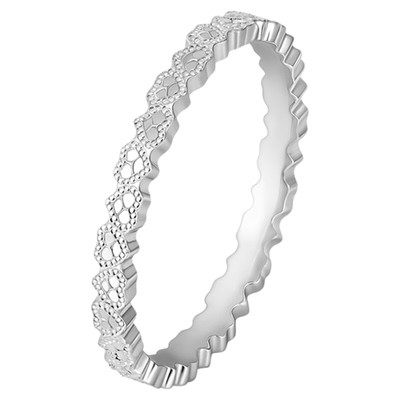 铂金PT950碎碎冰心心相印戒指女