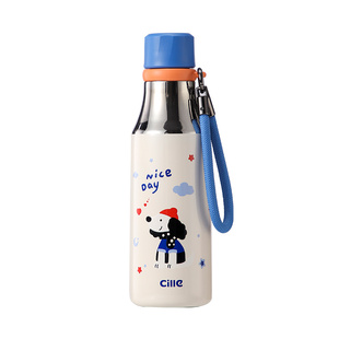 希乐儿童保温杯学生上学专用杯子2025新款高颜值女生便携吸管水杯