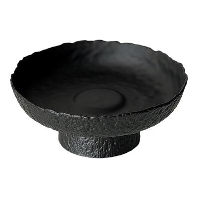 磨砂黑高脚水果盘轻奢高档家用客厅茶几糖果点心零食摆放盘干果盘