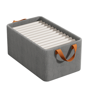 日本衣服收纳盒放衣柜分层神器衣物裤子整理盒布艺可折叠储物家用