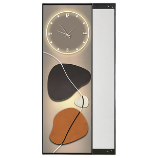 意式轻奢隐形全身镜推拉隐藏式镜子带时钟挂钟表试衣镜壁挂穿衣镜