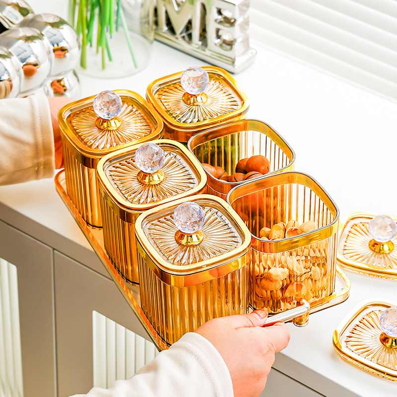 五谷杂粮密封罐方形塑料食品罐罐收纳盒保存糖果储零食物厨房瓶子