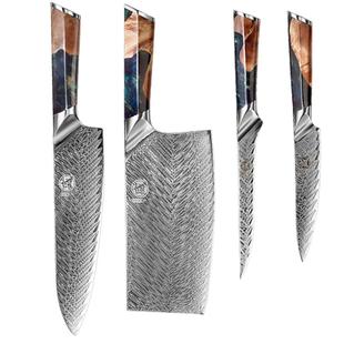 日本大马士革VG10厨房套装厨师切片家用锻打不锈钢锋利菜刀组合刀