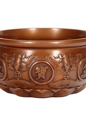 铜聚德纯铜聚宝盆紫铜招福储钱罐