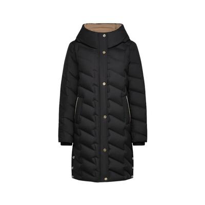 【法国进口羽绒】比音勒芬秋冬季女休闲保暖连帽长款羽绒服白鸭绒