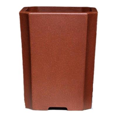 降坡泥紫砂切角四方签筒花盆